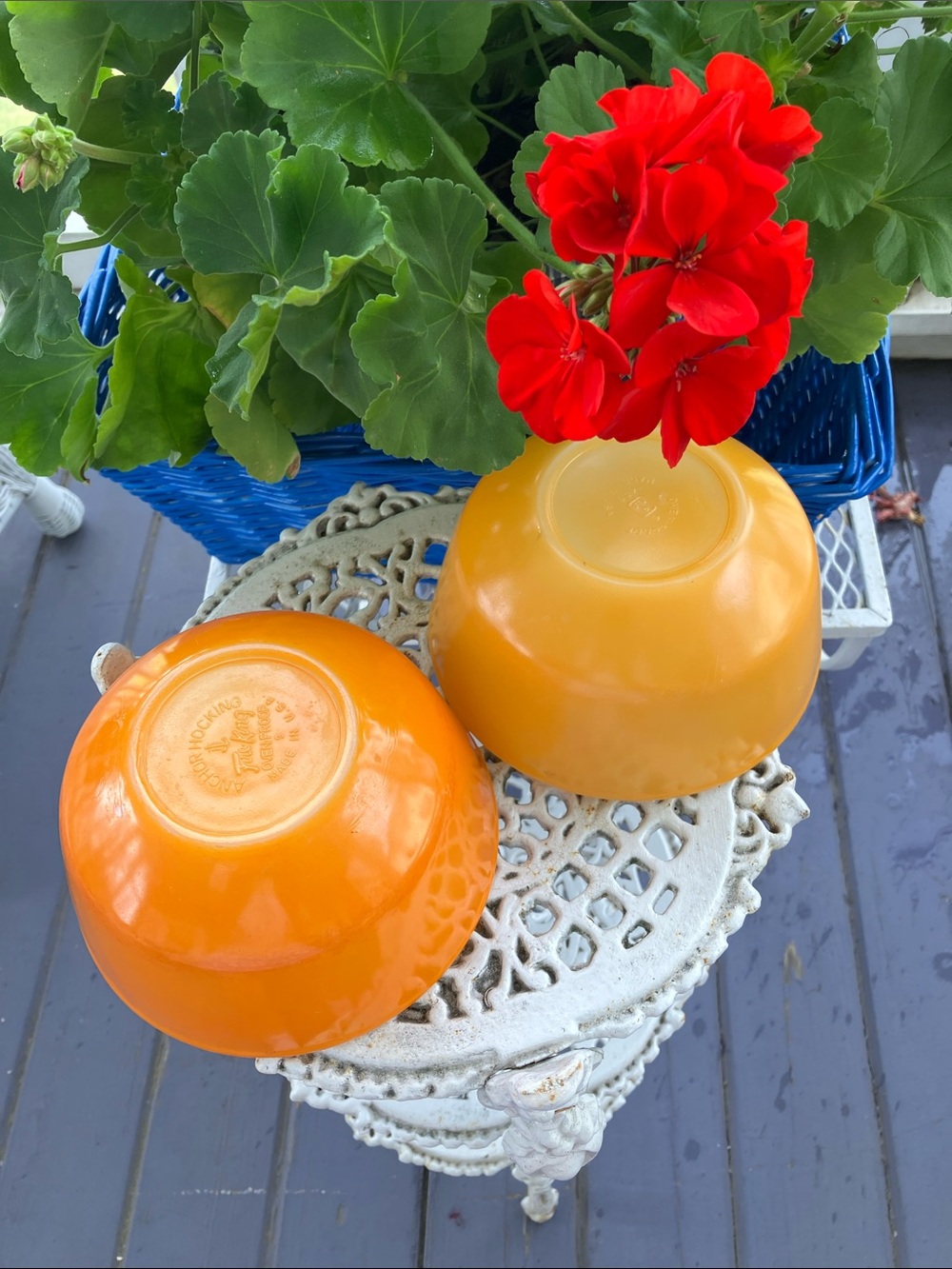 Vintage Anchor Hocking/Fire King Pair of 1 1/2 Pints Cereal/Soup Bowls - Picture 3 of 8